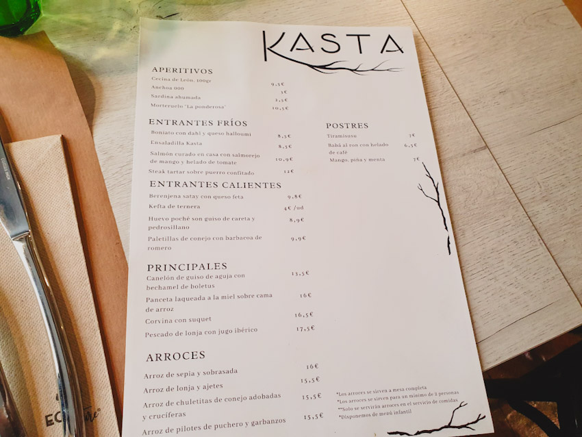 Menu Restaurante Kasta Valencia-1